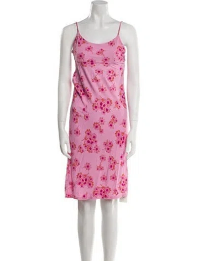 Pre-owned Rouje Floral Print Mini Dress In Pink