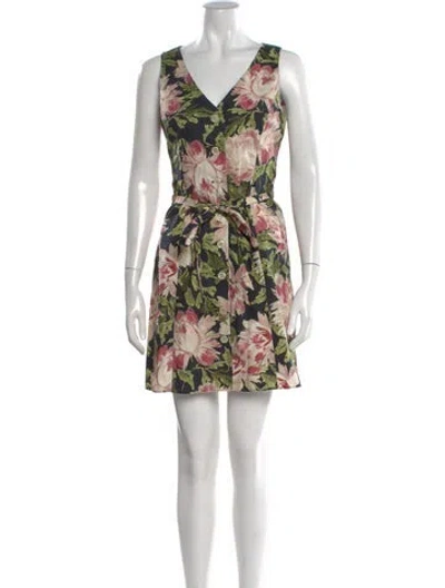 Pre-owned Rouje Floral Print Mini Dress In Pink