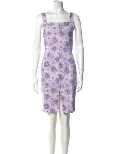 Pre-owned Rouje Floral Print Mini Dress In Purple