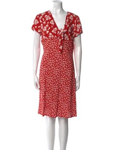 Pre-owned Rouje Floral Print Mini Dress In Red