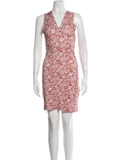Pre-owned Rouje Floral Print Mini Dress In Red