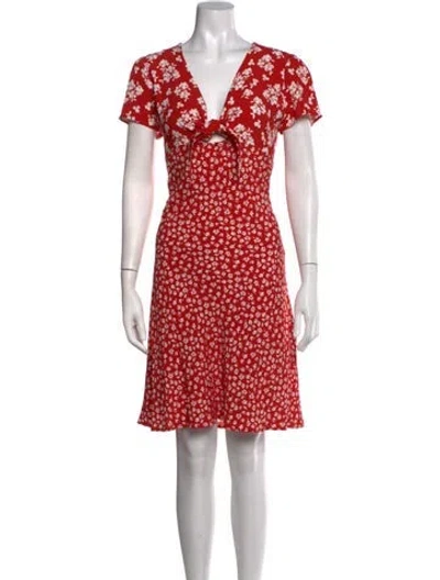 Pre-owned Rouje Floral Print Mini Dress In Red/white