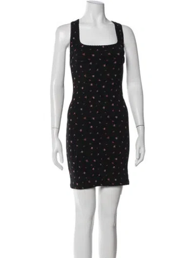Pre-owned Rouje Floral Print Mini Dress W/ Tags In Black