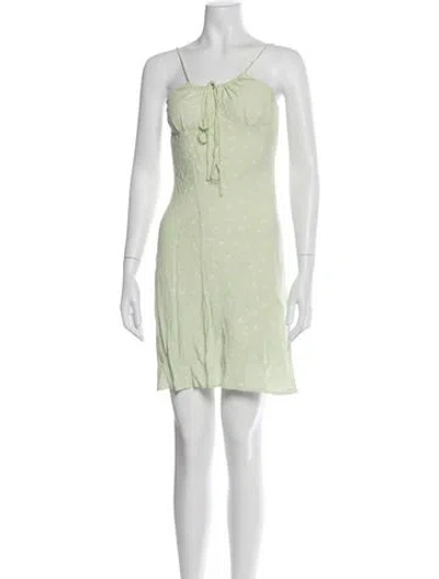 Pre-owned Rouje Floral Print Mini Dress W/ Tags In Green