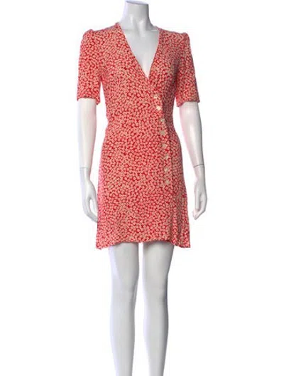 Pre-owned Rouje Floral Print Mini Dress W/ Tags In Red