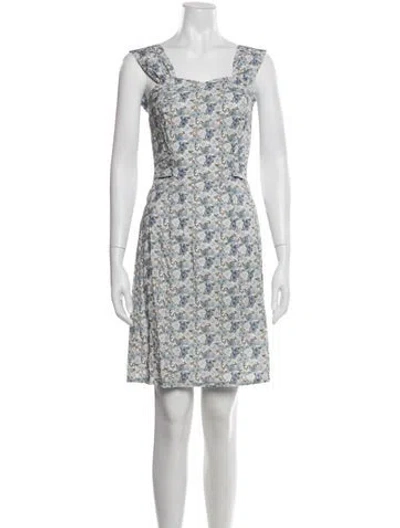 Pre-owned Rouje Floral Print Mini Dress In White