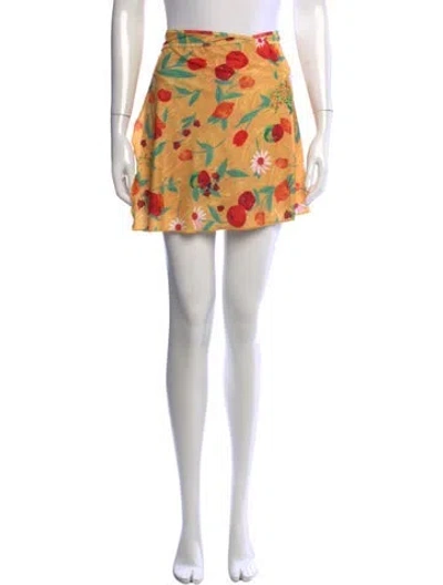 Pre-owned Rouje Floral Print Mini Skirt In Purple