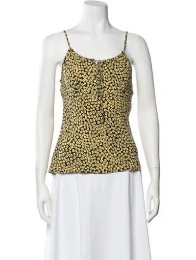 Pre-owned Rouje Floral Print Scoop Neck Top In Multi