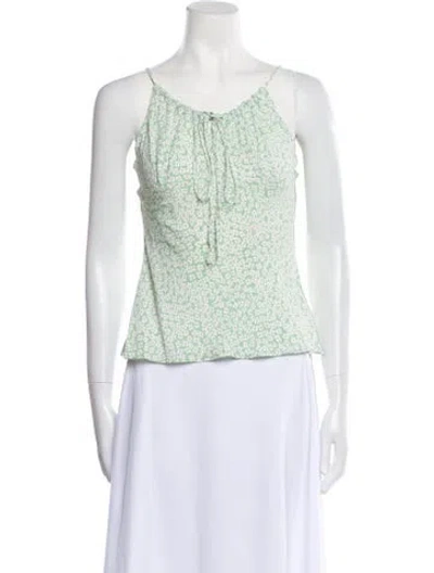 Pre-owned Rouje Floral Print Scoop Neck Top W/ Tags In White