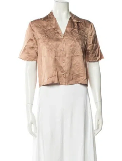 Pre-owned Rouje Floral Print V-neck Blouse In Neutrals