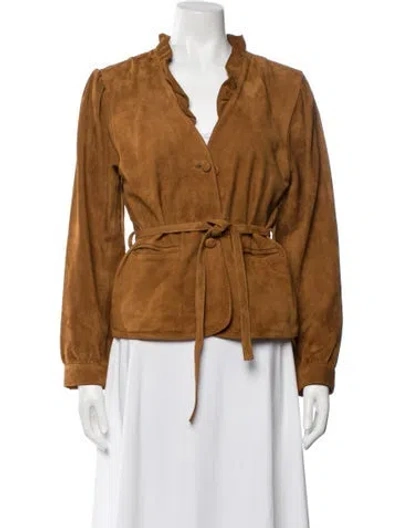 Pre-owned Rouje Goat Leather Jacket In Neutrals