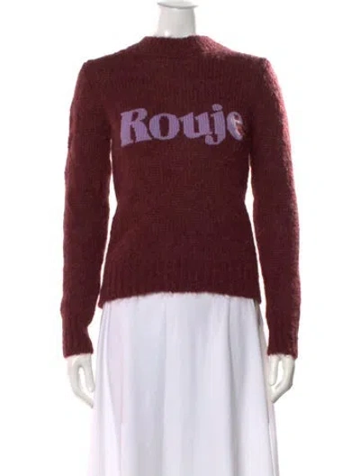 Pre-owned Rouje Graphic Print Crew Neck Sweater In Red