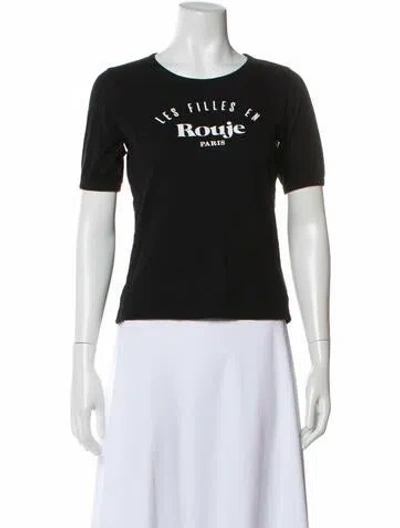 Pre-owned Rouje Graphic Print Crew Neck T-shirt In Gray