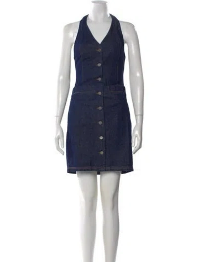 Pre-owned Rouje Halterneck Mini Dress W/ Tags In Blue