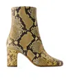 Rouje Celeste Ankle Boots - Leather - Natural Python In Green