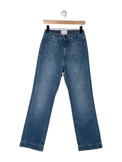 Pre-owned Rouje High-rise Flared Jeans In Blue