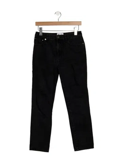 Pre-owned Rouje High-rise Straight Leg Jeans In Black