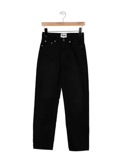Pre-owned Rouje High-rise Straight Leg Jeans In Black
