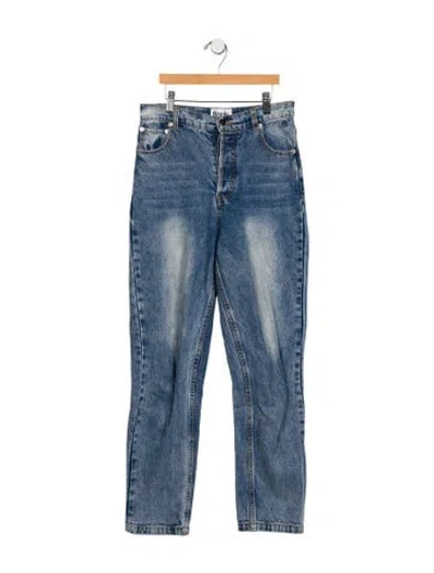 Pre-owned Rouje High-rise Straight Leg Jeans In Blue