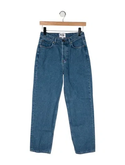 Pre-owned Rouje High-rise Straight Leg Jeans In Blue