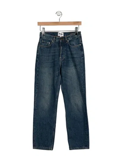 Pre-owned Rouje High-rise Straight Leg Jeans In Blue