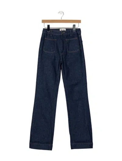 Pre-owned Rouje High-rise Straight Leg Jeans In Blue