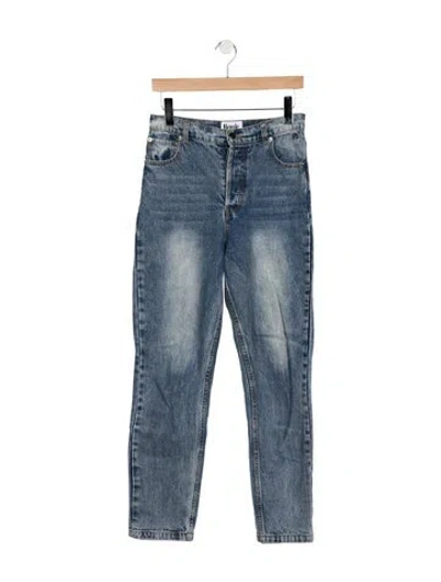 Pre-owned Rouje High-rise Straight Leg Jeans In Blue