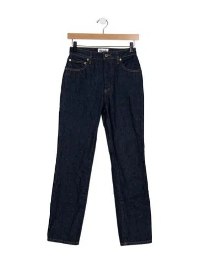 Pre-owned Rouje High-rise Straight Leg Jeans In Blue