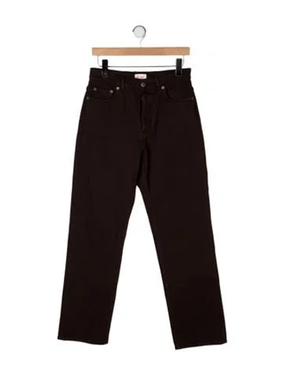 Pre-owned Rouje High-rise Straight Leg Jeans In Brown