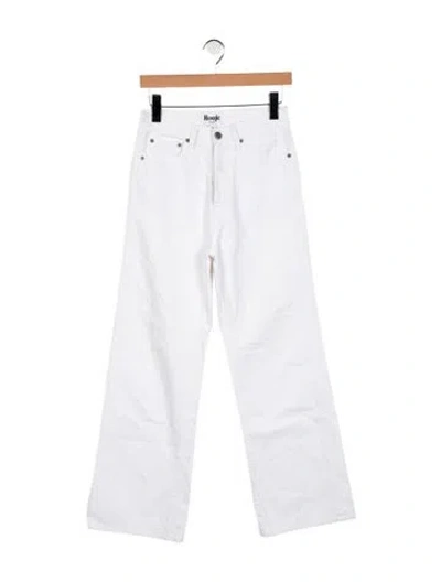 Pre-owned Rouje High-rise Straight Leg Jeans In White
