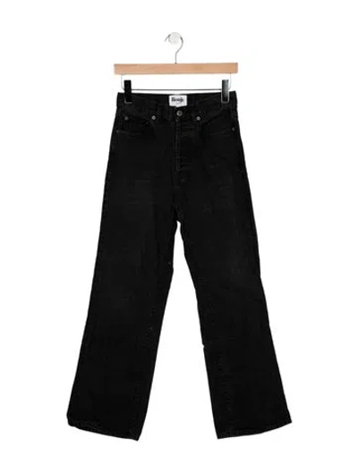 Pre-owned Rouje High-rise Wide Leg Jeans In Black
