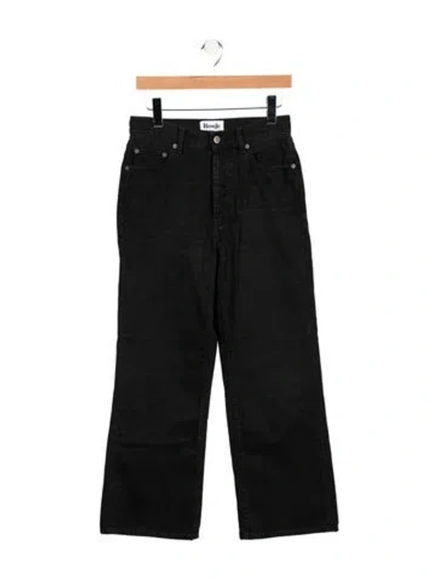 Pre-owned Rouje High-rise Wide Leg Jeans In Black