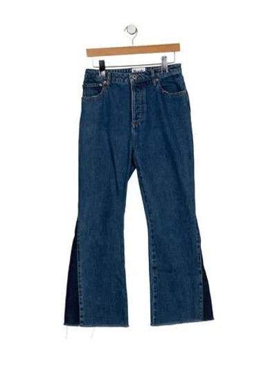 Pre-owned Rouje High-rise Wide Leg Jeans In Blue