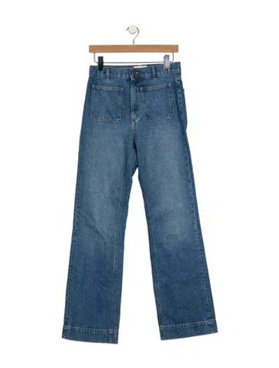 Pre-owned Rouje High-rise Wide Leg Jeans In Blue