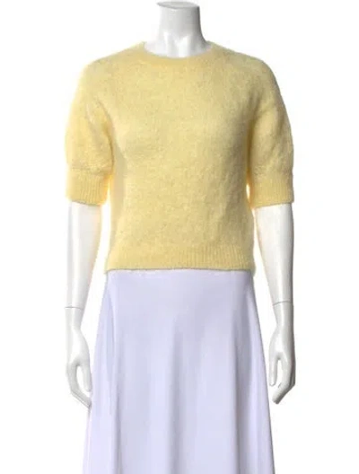 Pre-owned Rouje Kid Mohair Crew Neck Sweater In White