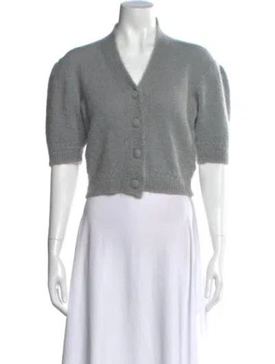 Pre-owned Rouje Kid Mohair V-neck Sweater In Neutral