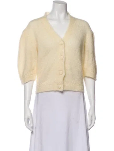 Pre-owned Rouje Kid Mohair V-neck Sweater In Neutral
