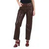 ROUJE ROUJE LADIES CHOCOLATE MARAIS LEATHER TROUSERS
