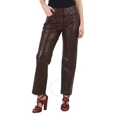 Rouje Ladies Chocolate Marais Leather Trousers In Brown