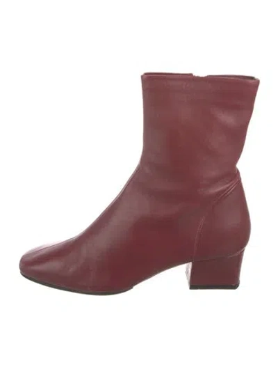 Pre-owned Rouje Leather Boots In Burgundy