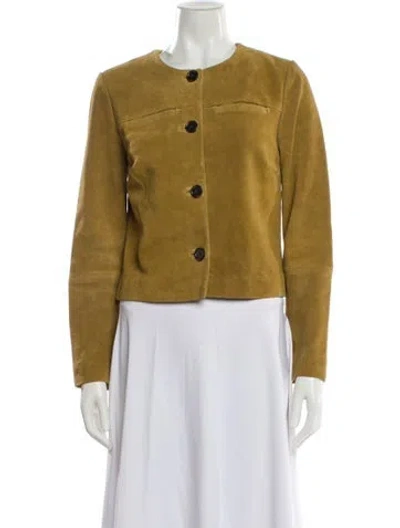 Pre-owned Rouje Leather Evening Jacket W/ Tags In Brown