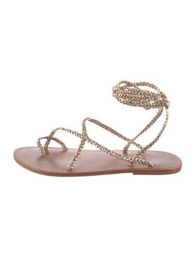 Pre-owned Rouje Leather Gladiator Sandals In Pink