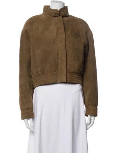 Pre-owned Rouje Leather Jacket In Brown