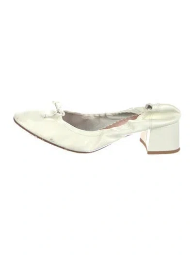 Pre-owned Rouje Leather Mules In White