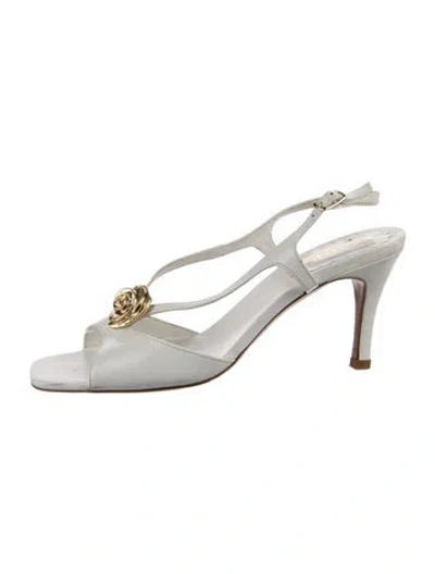 Pre-owned Rouje Leather Sandals In White