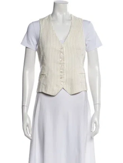 Pre-owned Rouje Linen Striped Vest In Black