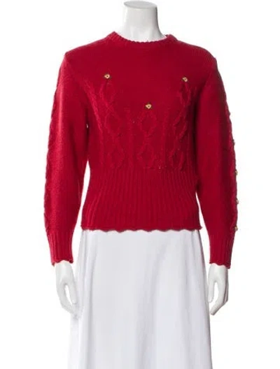 Pre-owned Rouje Merino Wool Crew Neck Sweater In Red