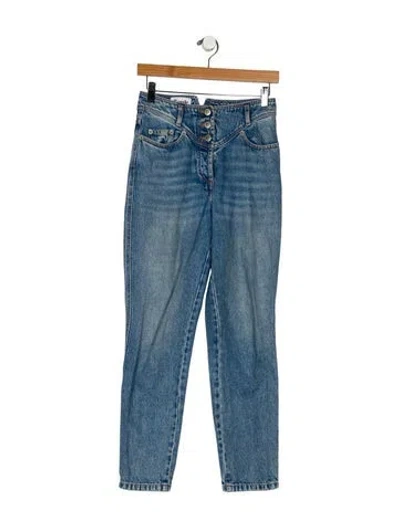 Pre-owned Rouje Mid-rise Skinny Leg Jeans In Blue