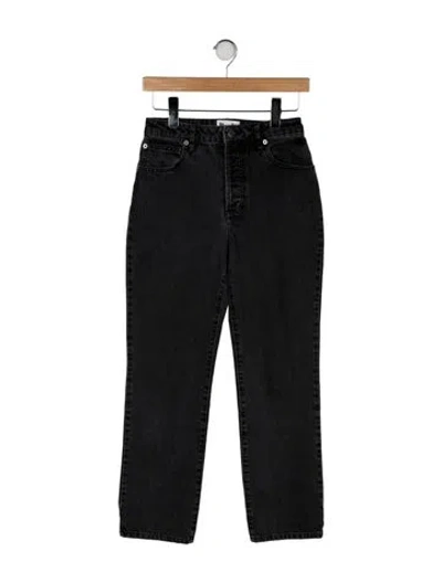 Pre-owned Rouje Mid-rise Straight Leg Jeans In Black