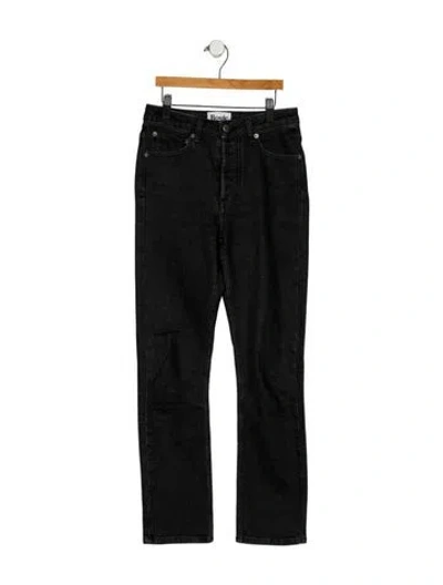 Pre-owned Rouje Mid-rise Straight Leg Jeans In Black